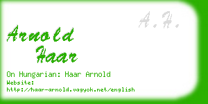 arnold haar business card